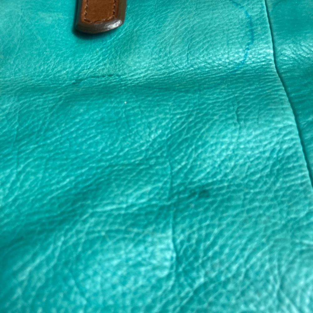 Fossil Teal Large Foldover Zipper Bag - image 8